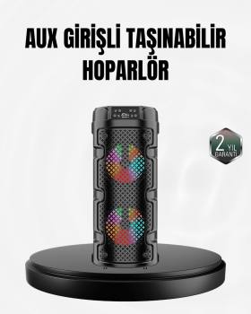 Kablosuz Stereo Hoparlör USB + SD Kart + AUX Destekli Bluetooth 5.0