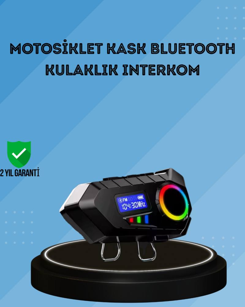 500mAh Bataryalı Bluetooth 5.4 İnterkom LED Ekranlı