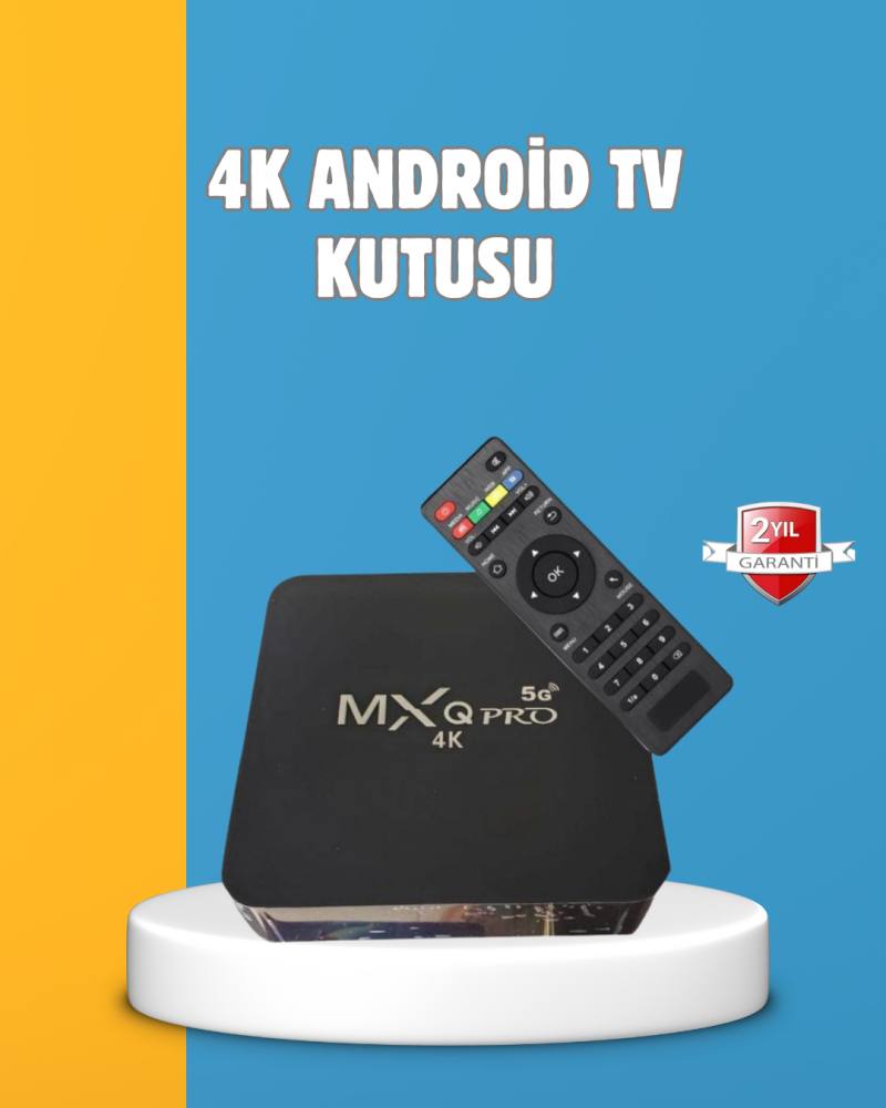 Android TV Box 4K – 2GB RAM 16GB ROM, Kablosuz Wi-Fi Medya Oynatıcı