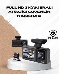 Wi-Fi Bağlantılı Full HD Araç Kamera Seti 3 Kameralı Park Koruma ve Döngü Kayıt