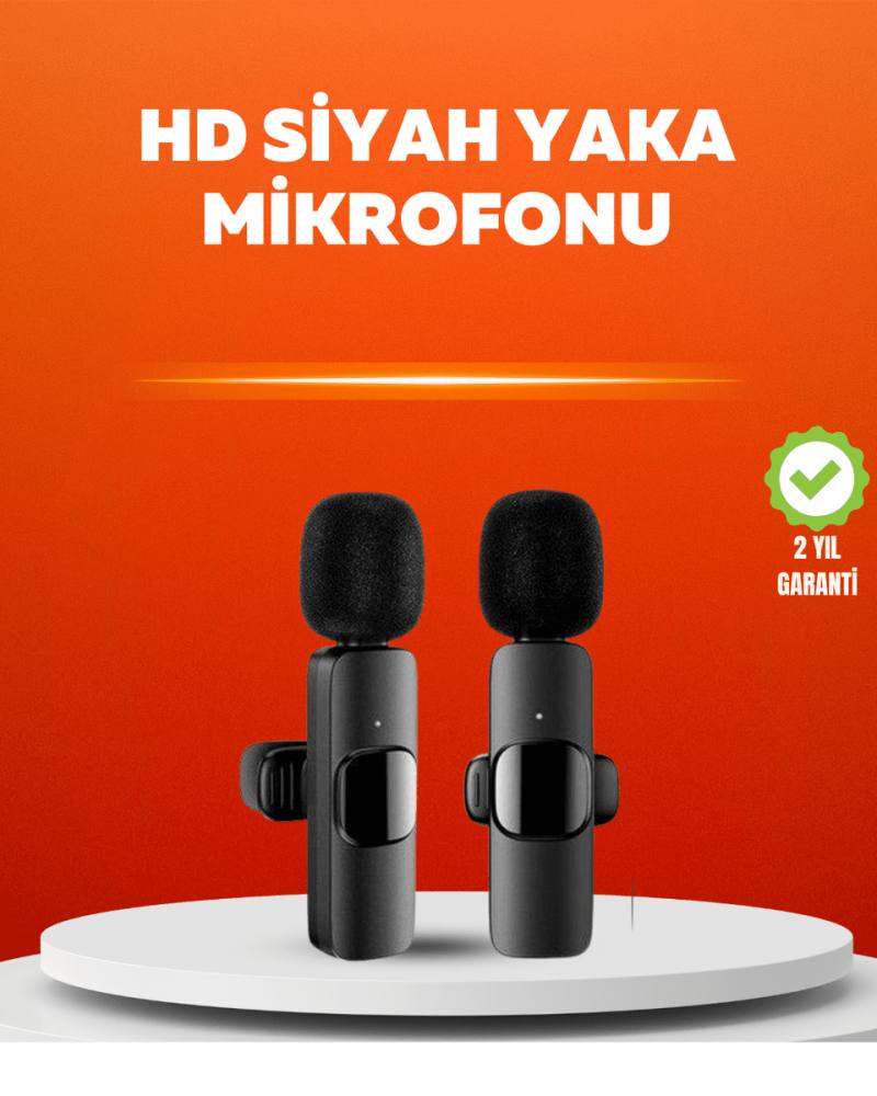 Çift Mikrofonlu Kablosuz Kayıt Seti iPhone Uyumlu Mini Mikrofon