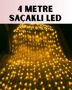4 Metre Icicle Şelale Led Yılbaşı Perde Işık Sıcak Ambiyans