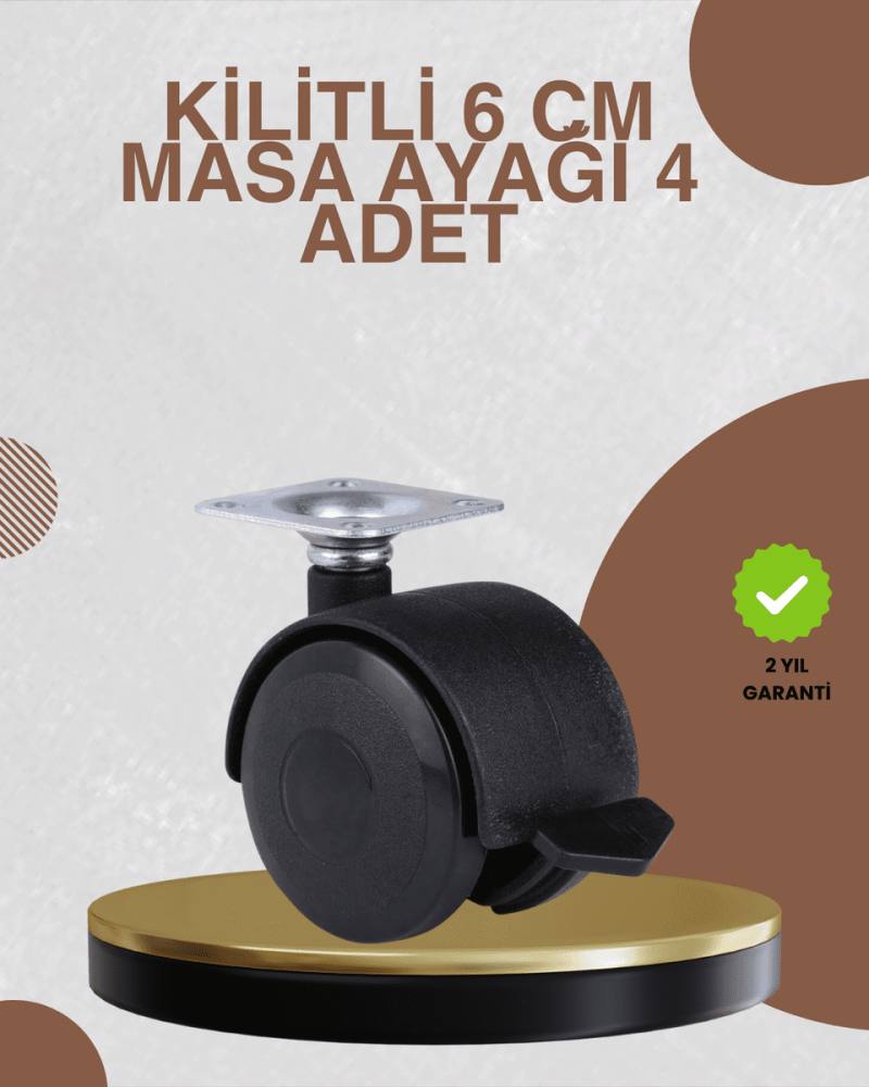 Kilitli Mobilya Ayağı 6 cm 4’lü Set Zemin Korumalı