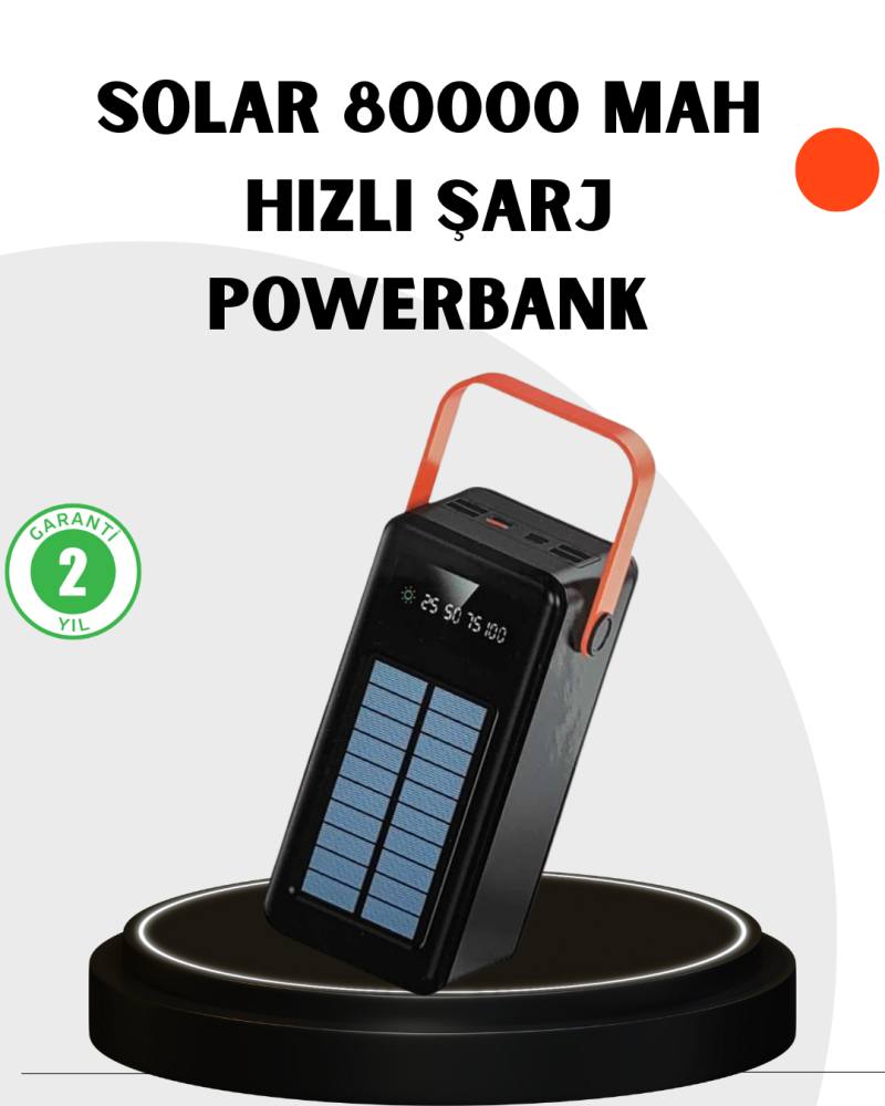 Powerbank Hızlı Şarj Solar Güneş Enerjili Çok Girişli