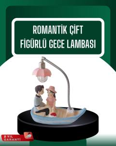 El Ele Tutuşan Çift Figürlü Dekoratif Gece Lambası Romantik Tasarım