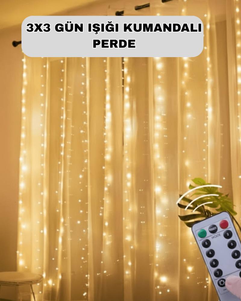 Uzaktan Kumandalı Perde Tipi Günışığı Peri Led Işık Dekorasyon