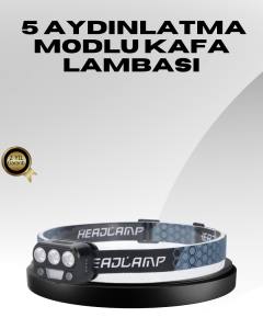USB Şarjlı LED Kafa Lambası 300 Lümen Güç Göstergeli