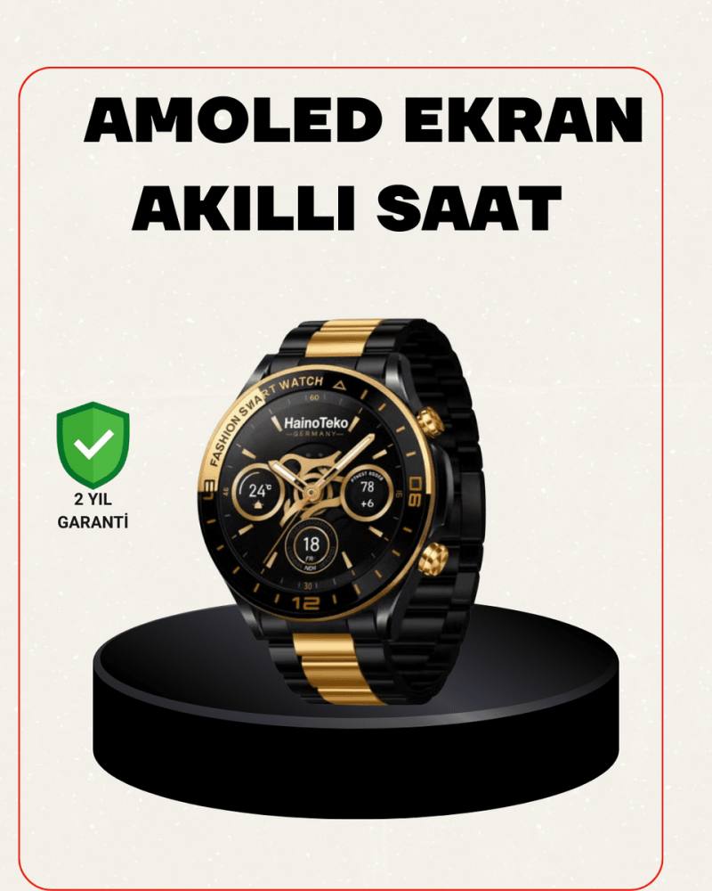 Amoled Akıllı Saat Manyetik Şarj GPS Destekli Spor ve Günlük Kullanım