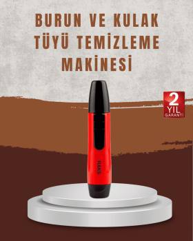 Raks Leo Burun Kulak Tüy Alma Makinesi 45 dk Şarj Süreli Kırmızı