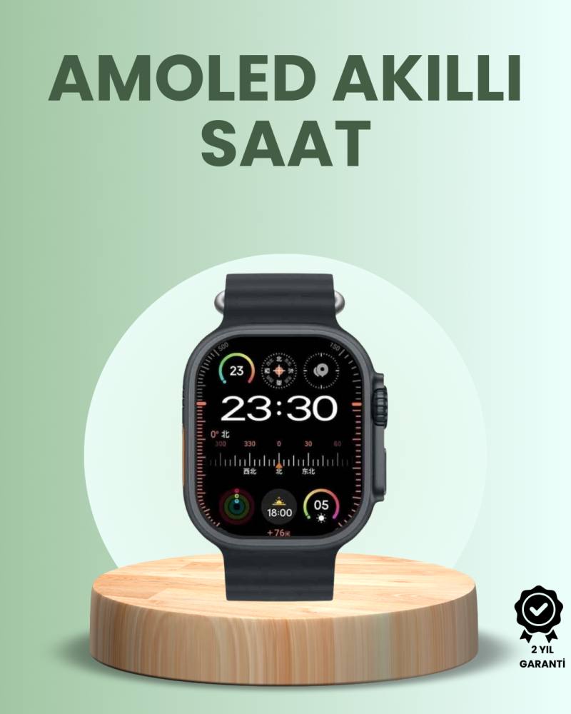Ultra Akıllı Saat AMOLED Display 15 Gün Dayanıklı Batarya