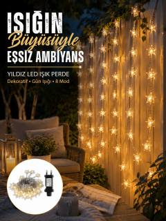 Dekoratif Yıldız Led Aydınlatma 20 Ledli 5 Metre Günışığı Yeni Nesil