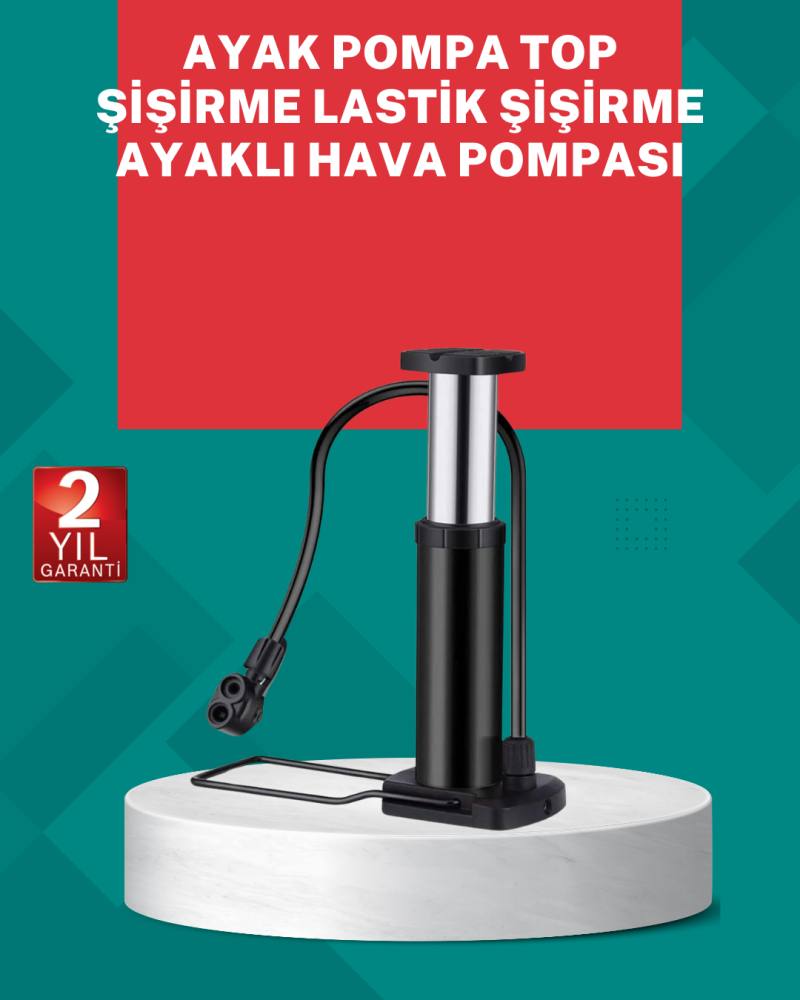 Manuel Ayak Pompası Extra Güçlü Lastik Şişirme Pompası