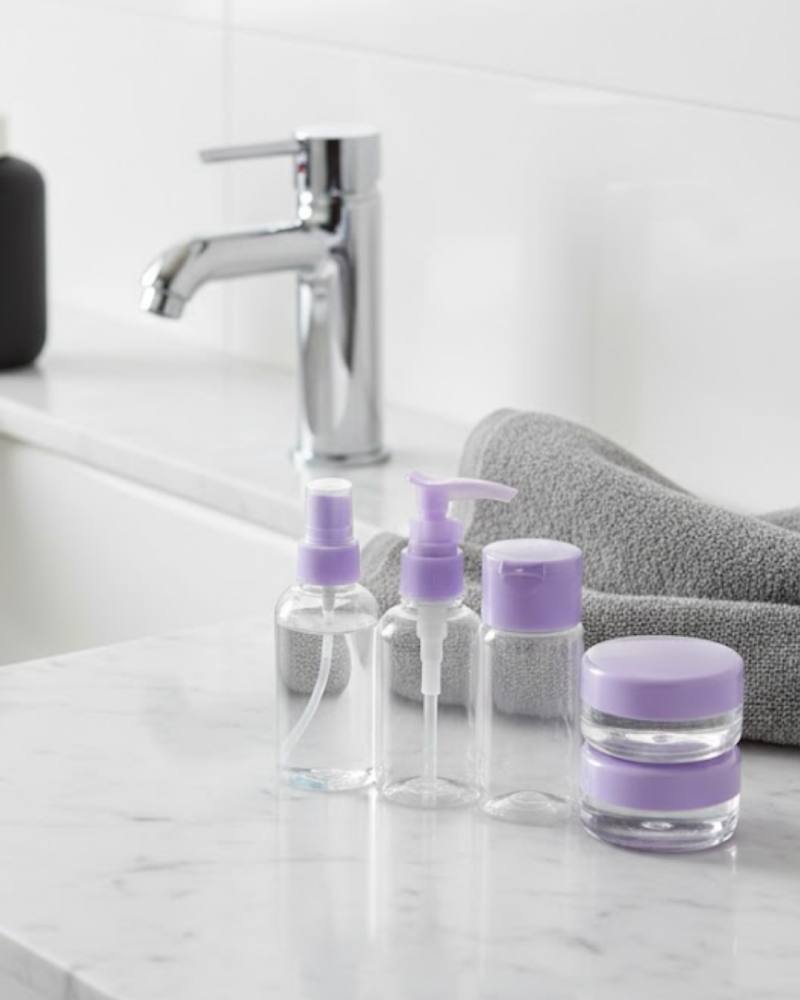 5 Parça Seyahat Banyo Seti 30 ml Şeffaf Taşınabilir Şişe Seti