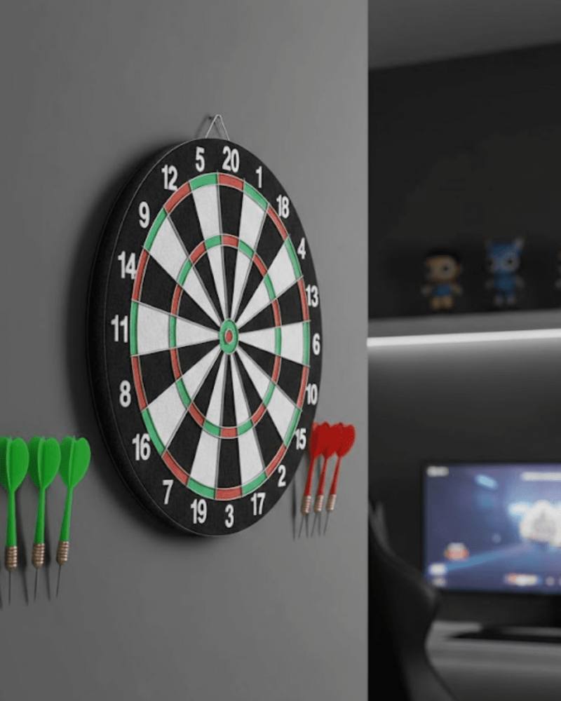 Kaliteli Ahşap Dart Tahtası 12 İnç 4 Dart Ok Seti