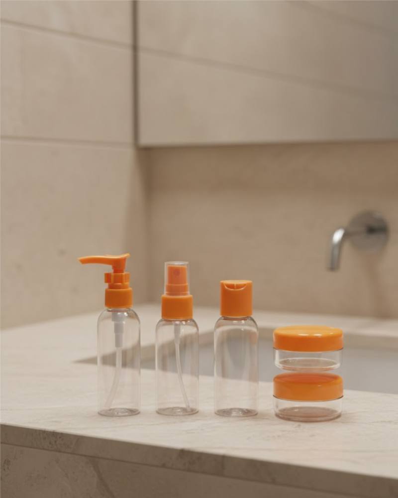 30 ml 5’li Seyahat Şişesi Seti Çantalı Kozmetik Organizer