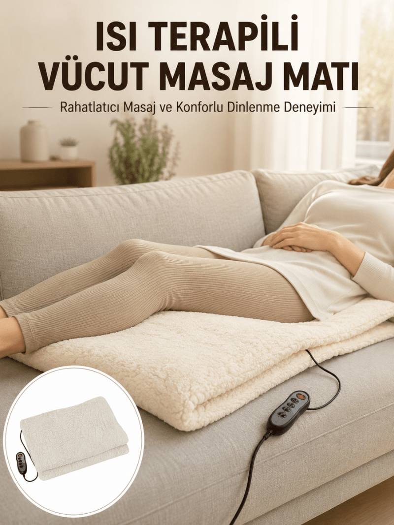 Vücut Masaj Matı Isı Terapili ve Çok Bölgeli Masaj Yeni Nesil