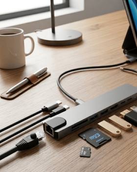 Type C Çoklu Port Hub 8 Port USB HDMI SD Kart Ethernet Adaptör