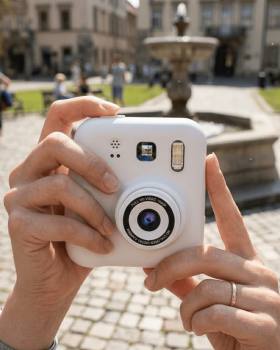 Çocuk Dijital Baskılı Kamera 5 Kalem 4 Rulo Kağıt Hediyeli Eğlenceli Fotoğraf Makinesi