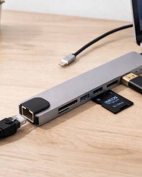 Çok Fonksiyonlu Type C Hub USB HDMI Ethernet Kart Okuyucu
