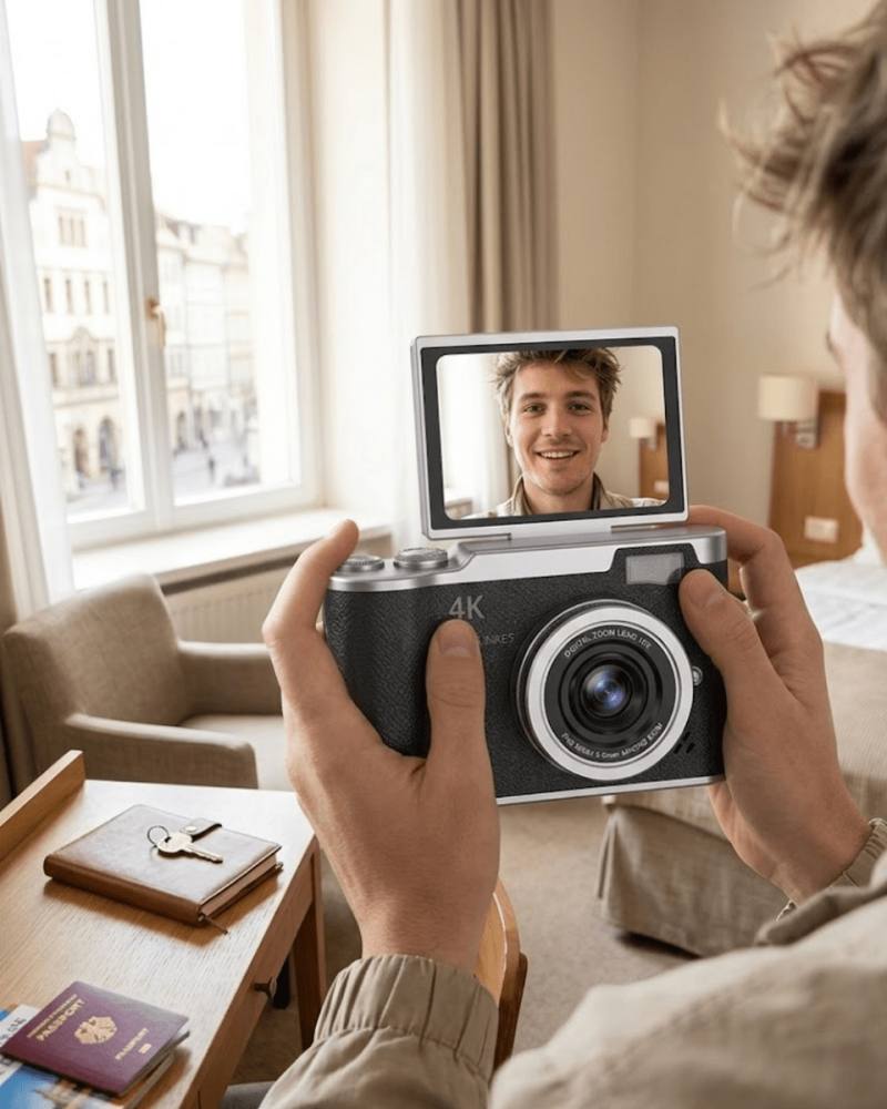 48 MP 4K Dijital Kamera 8X Zoom ve 180 Derece Ekran Yeni Başlayanlar İçin Uygun