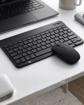 Kablosuz Bluetooth Klavye Mouse Seti Wireless Sessiz İnce Tasarım Çoklu Uyumlu