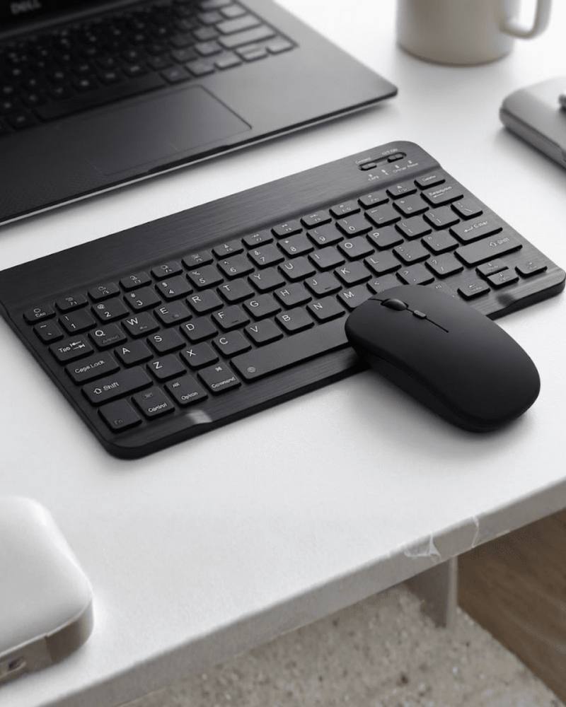Kablosuz Bluetooth Klavye Mouse Seti Wireless Sessiz İnce Tasarım Çoklu Uyumlu