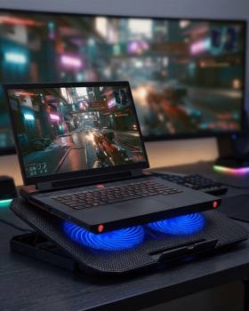 Laptop Soğutucu Stand Çift Fanlı 17 İnç Uyumlu Ayarlanabilir Notebook Altlığı