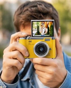 48 MP 4K Dijital Kamera Flip Ekranlı Vlog Selfie Çekim Profesyonel Fotoğraf Makinesi