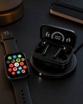 Spor ve Günlük Kullanıma Uygun Akıllı Saat ve Bluetooth Kulaklık Seti Yüksek Performans