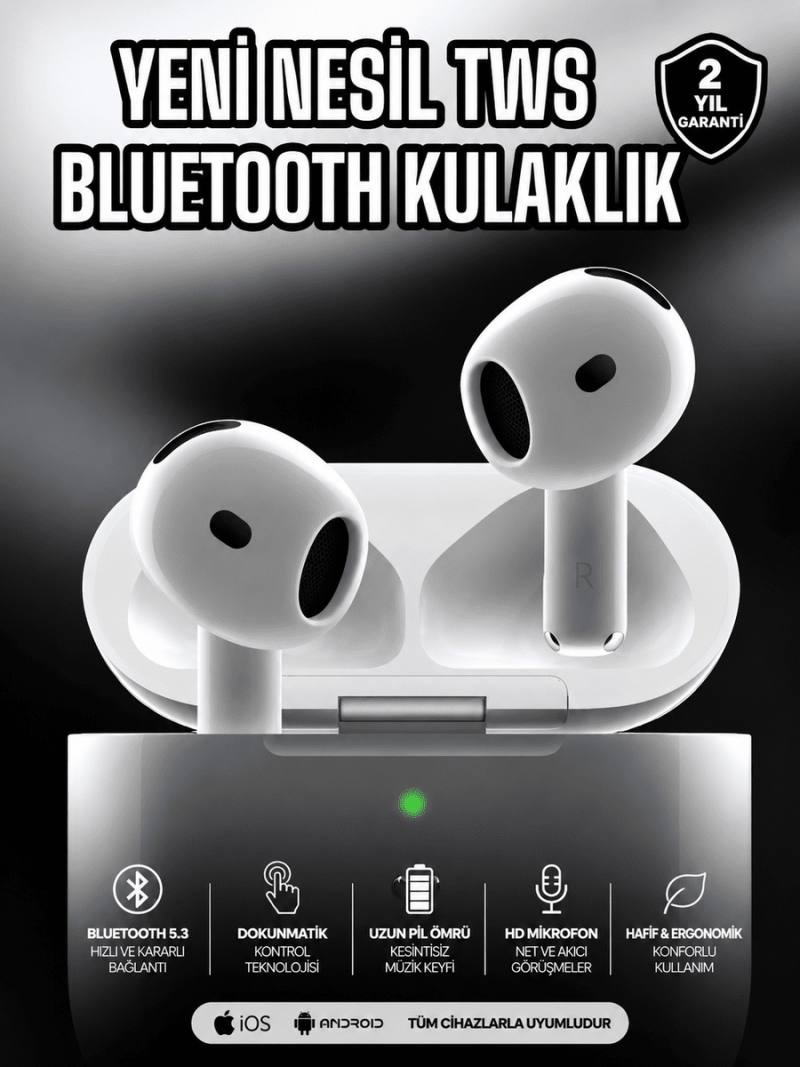 Kablosuz Bluetooth Kulaklık TWS ANC Özelliği Yüksek Ses Kaliteli