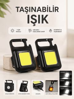 Taşınabilir Işık 3 Işık Modlu Usb Şarj Özeeliğine Sahip