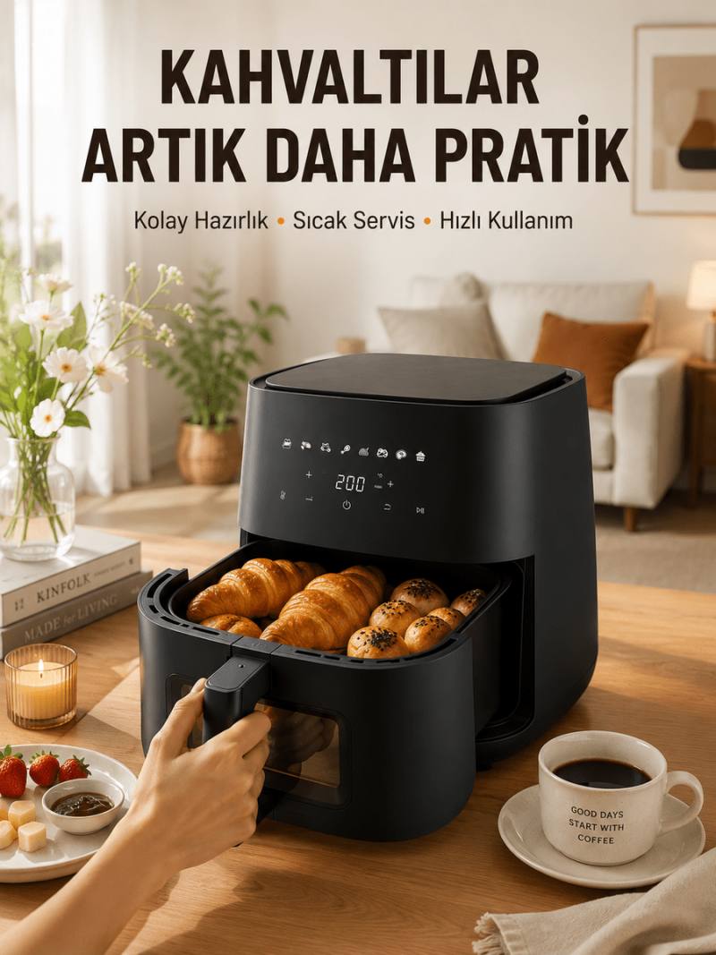 Air Fryer Mutfak Pişirme Cihazı Çok Programlı Dokunmatik