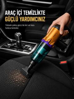 Şarjlı Araç İçi El Süpürgesi Çok Amaçlı Kablosuz Vakum Temizleyici