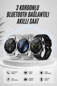 Akıllı Saat Amoled Ekran Bluetooth Bağlantılı Sesli Görüşme Nabız Ölçer