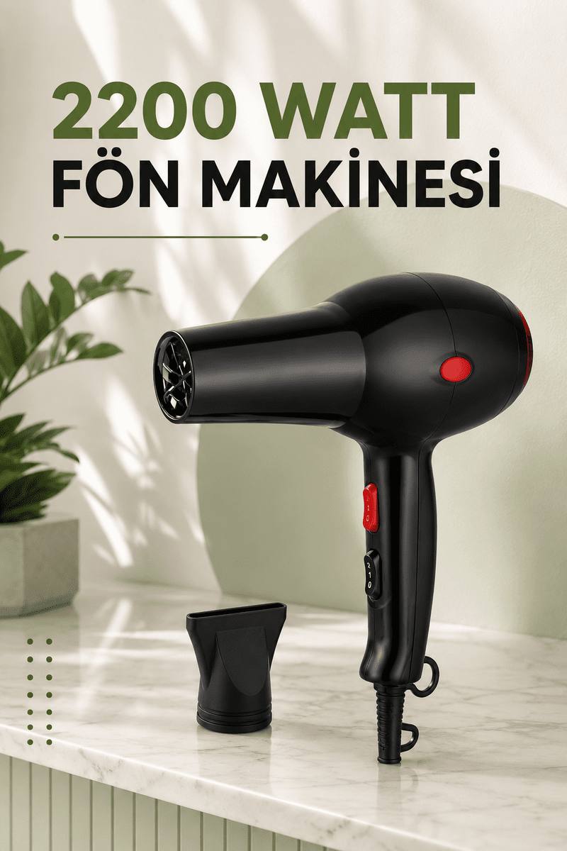 Soğuk ve Sıcak Üfleme Özellikli AC Motorlu Saç Kurutma Makinesi