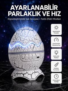 Dinozor Yumurtası Tasarımlı Projektörlü Gece Lambası