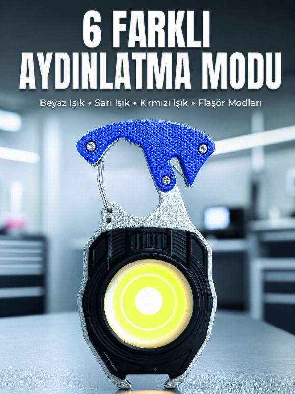 Araç Kamp Outdoor ve Tamir İşleri İçin Çok Amaçlı COB LED Şarjlı Kurtarma ve Çalışma Feneri