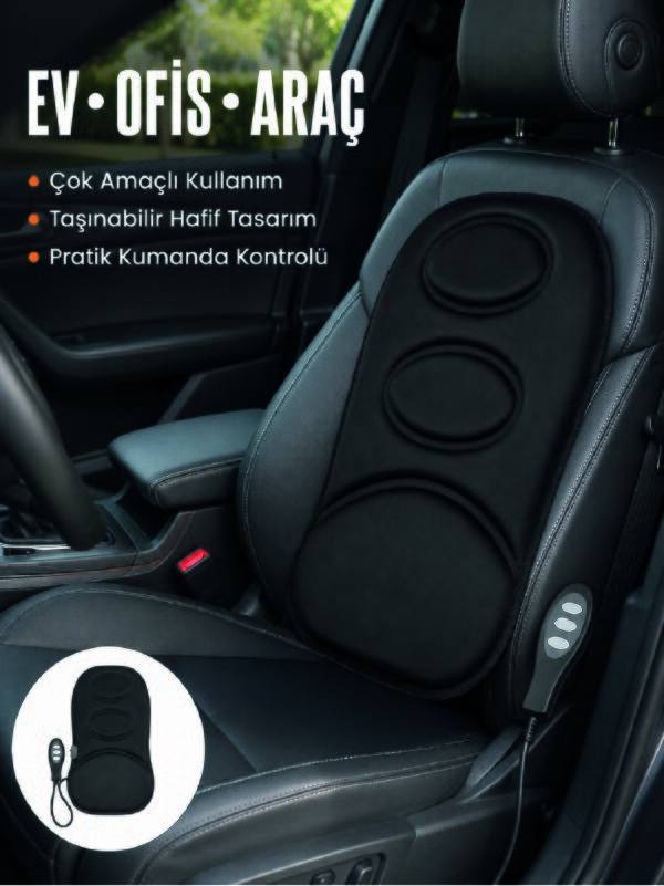 Sırt ve Bel Masaj Minderi Motorlu, Kademeli Şiddet Ayarlı Masaj Koltuğu Pedi