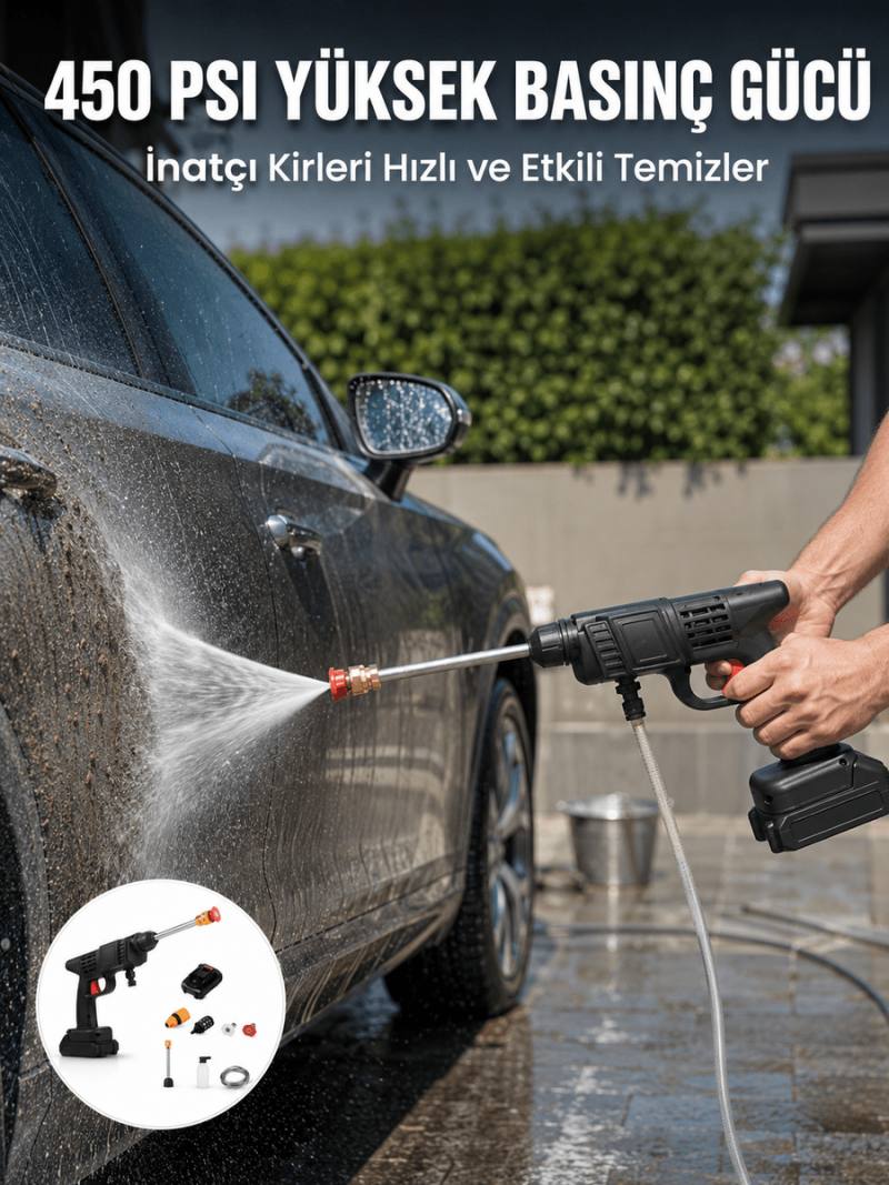 Kablosuz Taşınabilir Basınçlı Yıkama Tabancası Köpük Şişeli