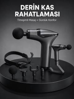 Taşınabilir 3in1 Masaj Aleti Şarjlı Titreşimli Esneme Bantlı Yeni Nesil