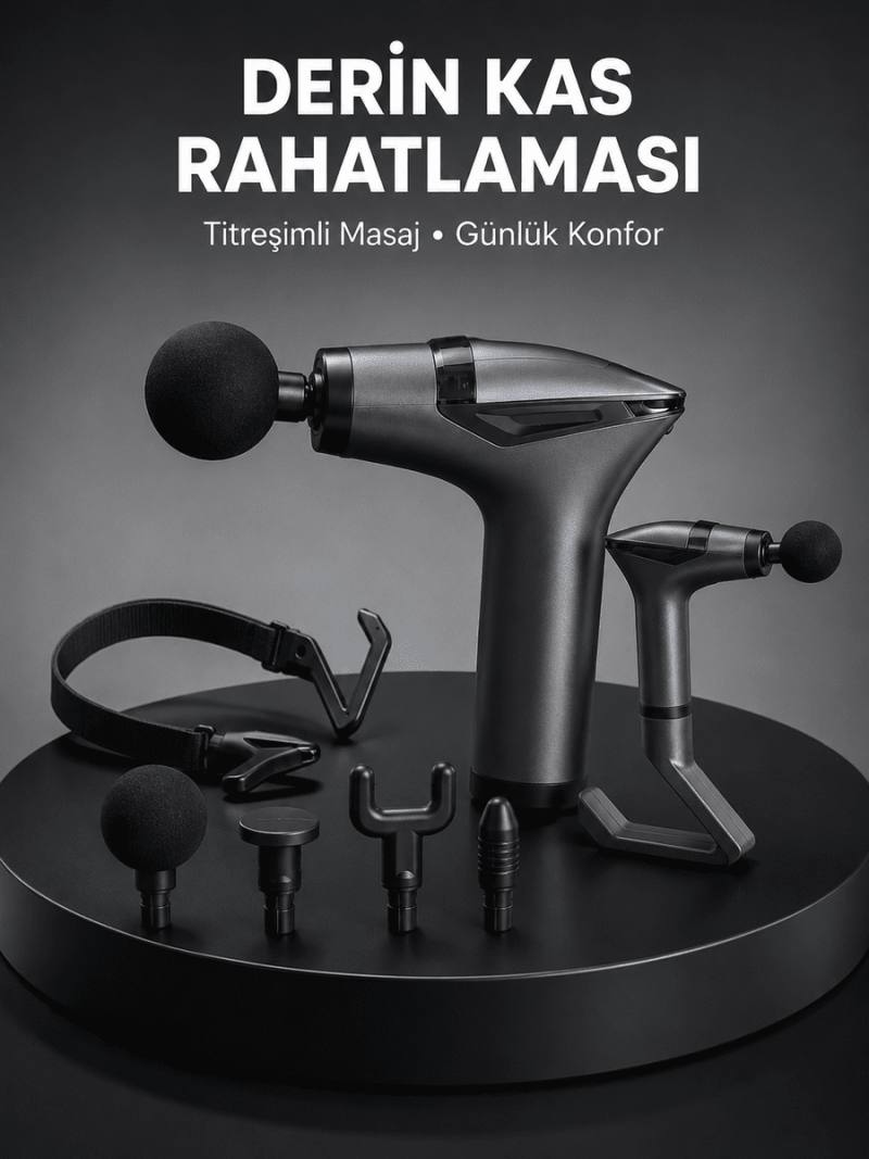 Taşınabilir 3in1 Masaj Aleti Şarjlı Titreşimli Esneme Bantlı Yeni Nesil