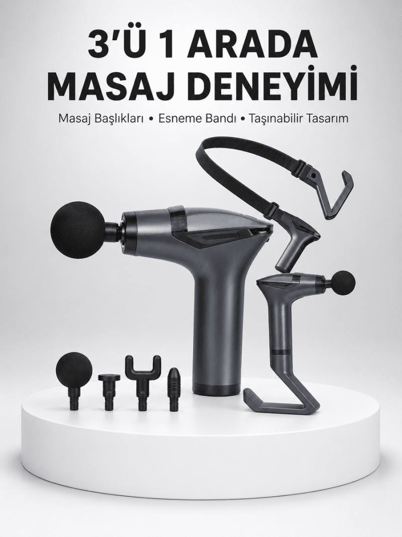 Titreşimli Şarjlı Masaj Aleti 3in1 Fonksiyonel Çok Amaçlı Model Yeni Nesil