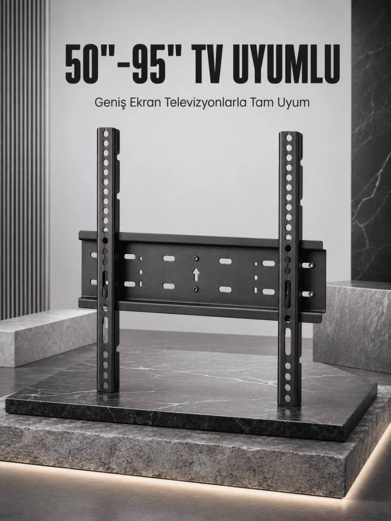 TV Duvar Askı Aparatı 50-95 İnç Uyumlu Güvenli Sabit Montaj