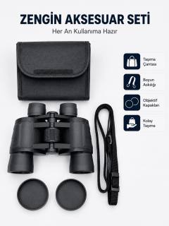 20x Büyütmeli Profesyonel Dürbün | HD Optik Lens Taşıma Çantalı ve Boyun Askılı
