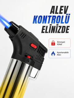 Çok Amaçlı Jet Alev Çakmak Kamp Mutfak ve Puro Kullanımına Uygun