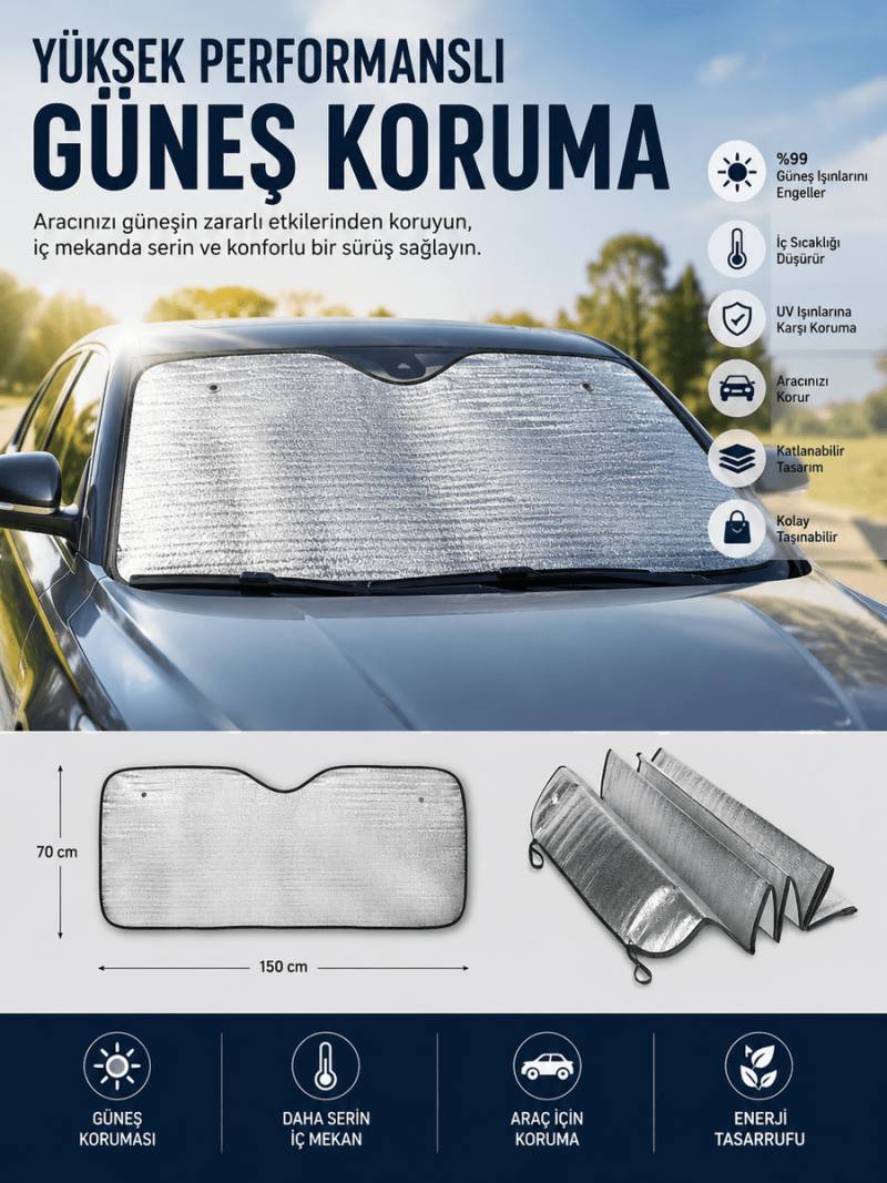 Araç Güneşlik Koruyucu Cam Güneşliği Otomobil Güneşlikleri Katlanabilir