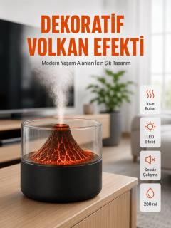 Volkanik Tasarımlı LED Işıklı Ultrasonik Nemlendirici