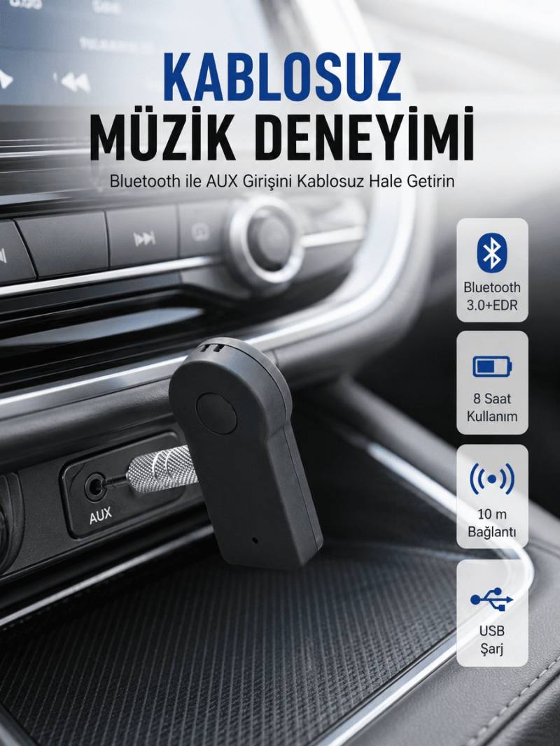 Kablosuz Bağlantı ile Müzik ve Görüşme Araç Kiti