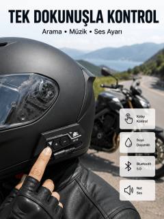 Motosiklet Sürüşleri İçin BT22 Kask Bluetooth Kulaklık Mikrofonlu Yeni Nesil