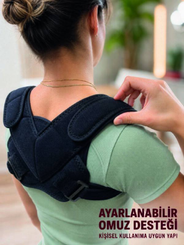 Klavikula Bandajı Köprücük Kemiği Destekli Dik Duruş Aparatı Ayarlanabilir Sırt Desteği